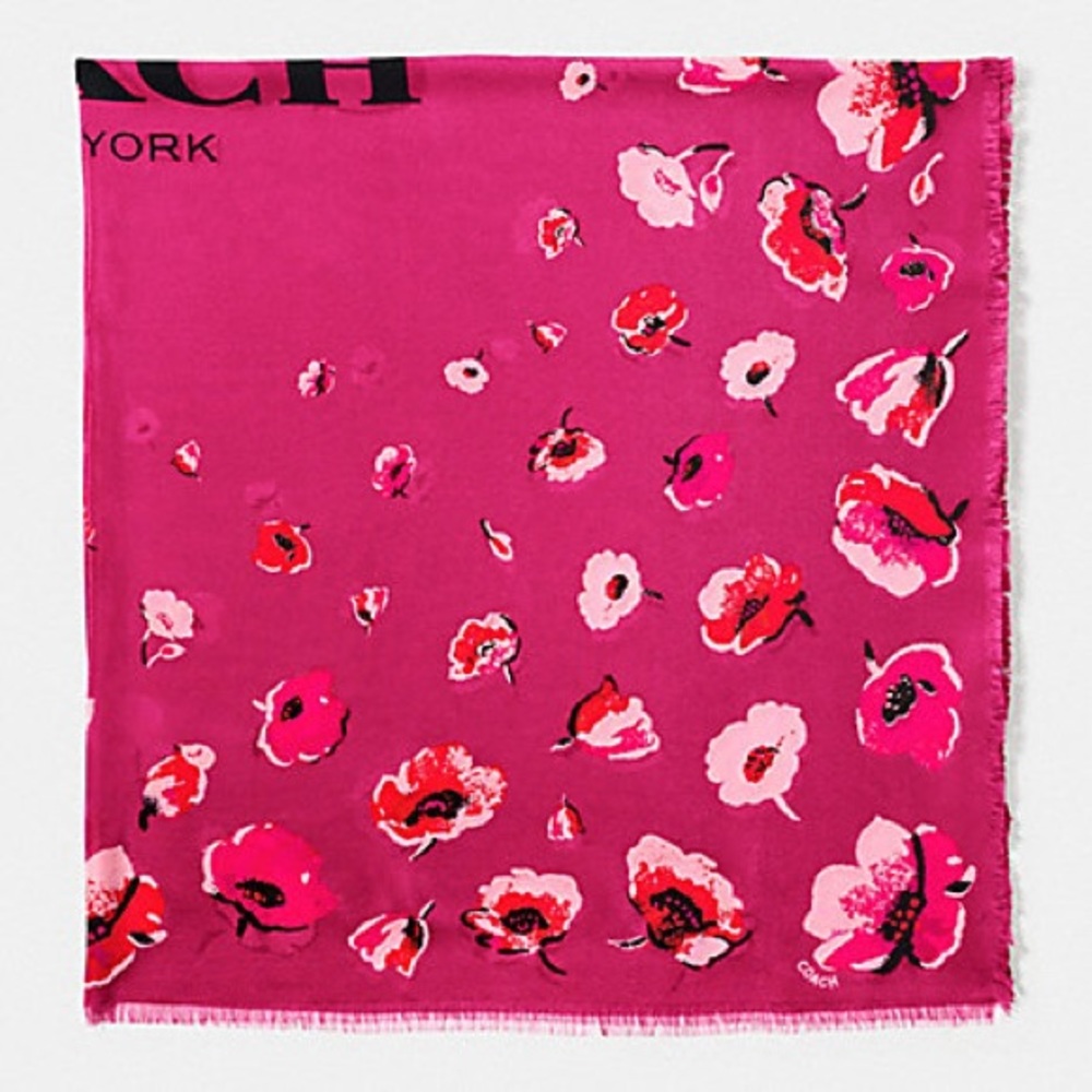 Coach Exploding Wildflower Silk Wrap Scarf (F77812): Dahlia Multi - $135 Retail
